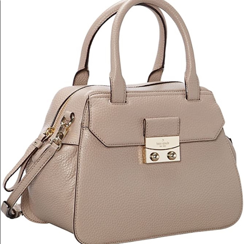 Kate Spade taupe gray satchel handbag